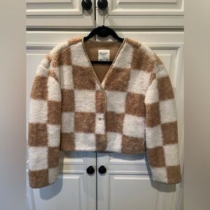 A&F furry jacket XS